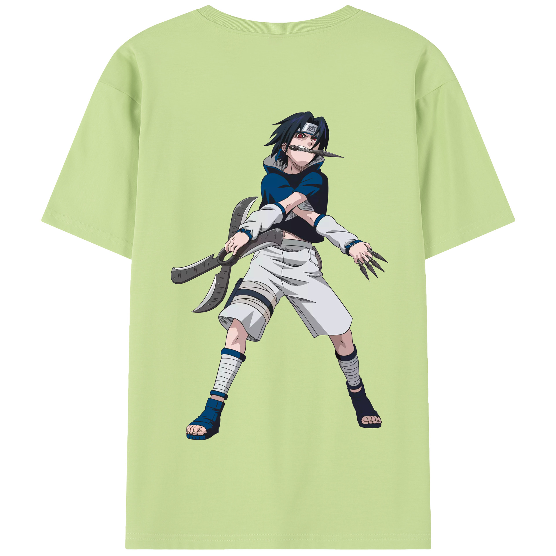 （画像用） NARUTO -ナルト- うちは サスケ Uchiha Sasuke 綿100％半袖Tシャツ（背面プリント）